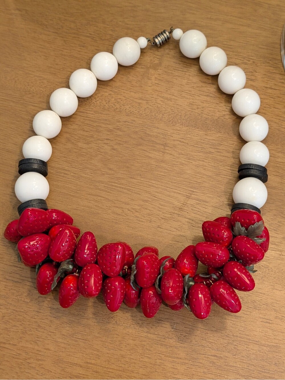 Vintage Ceramic Strawberry Necklace
